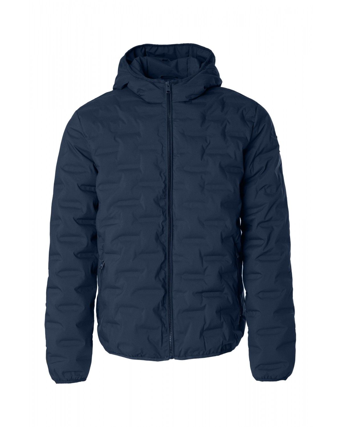 Plumífero com Capuz e Fecho Zip Azul-6