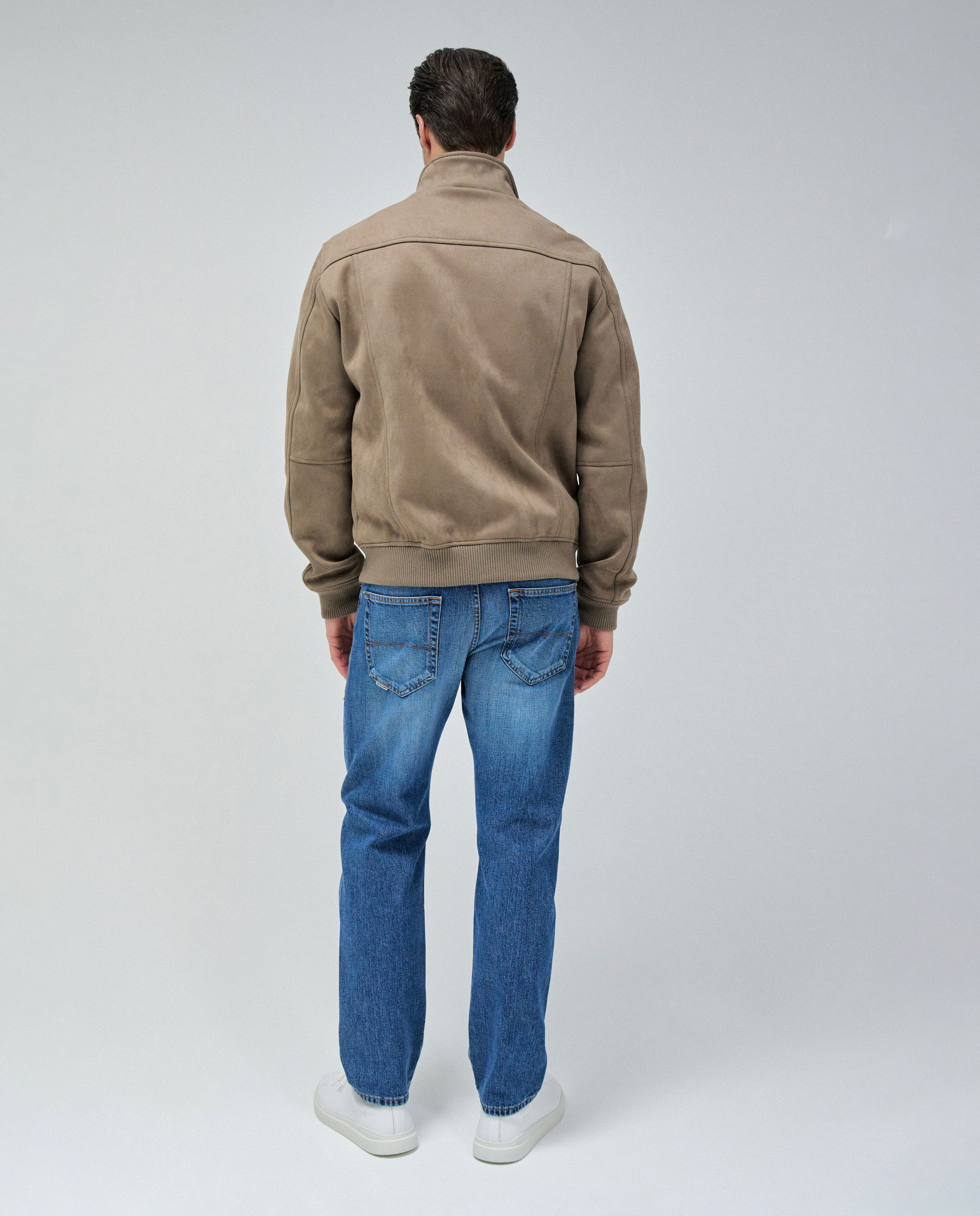 Casaco Bomber de Camurça Castanho-3