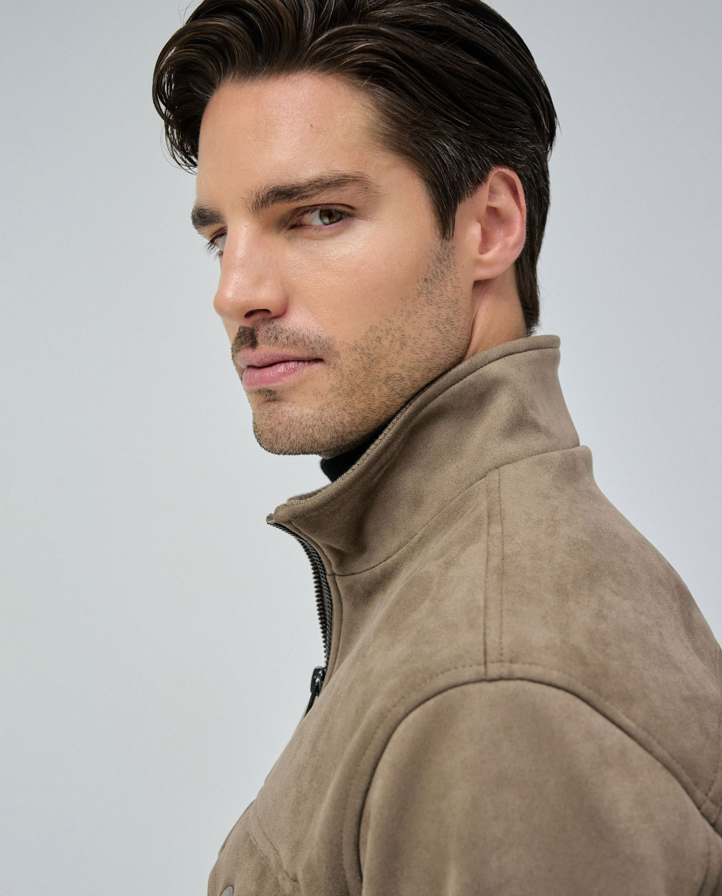 Casaco Bomber de Camurça Castanho-4