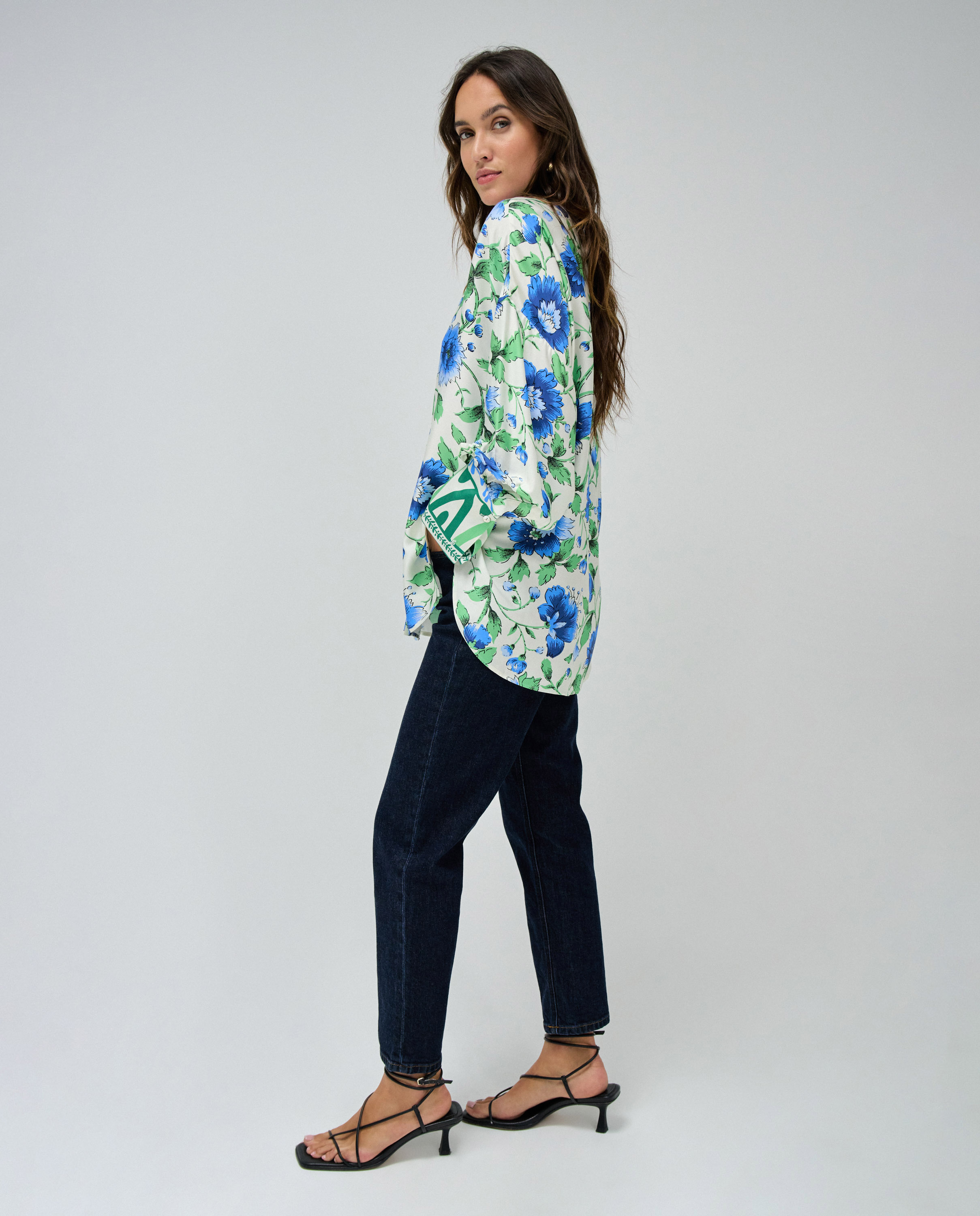 Camisa de Manga Comprida com Estampado Floral Multicolor-2