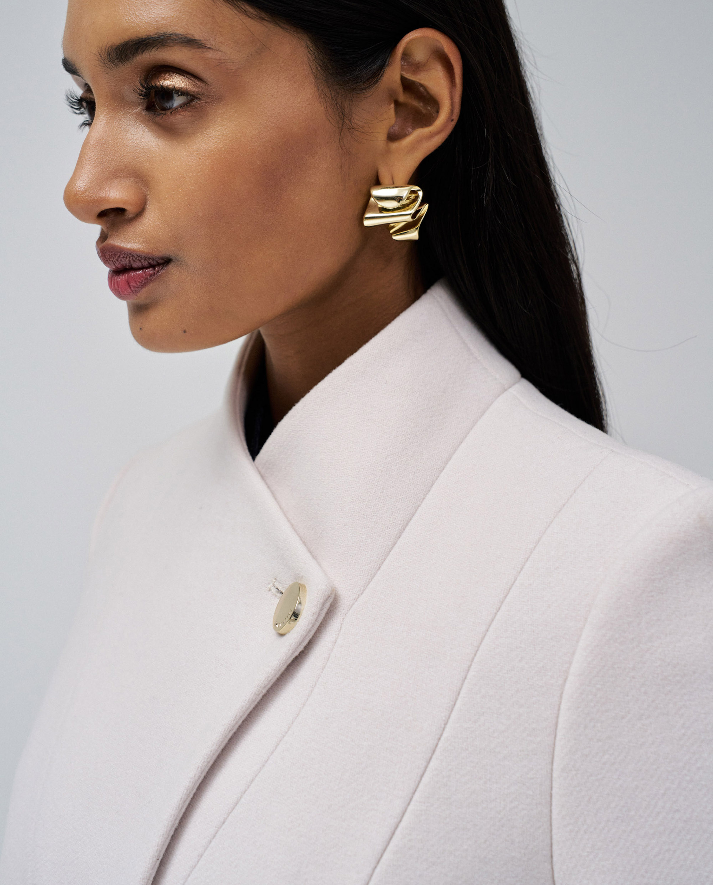 Sobretudo de Pano Grace Comprido com Cinto Madeira natural-4