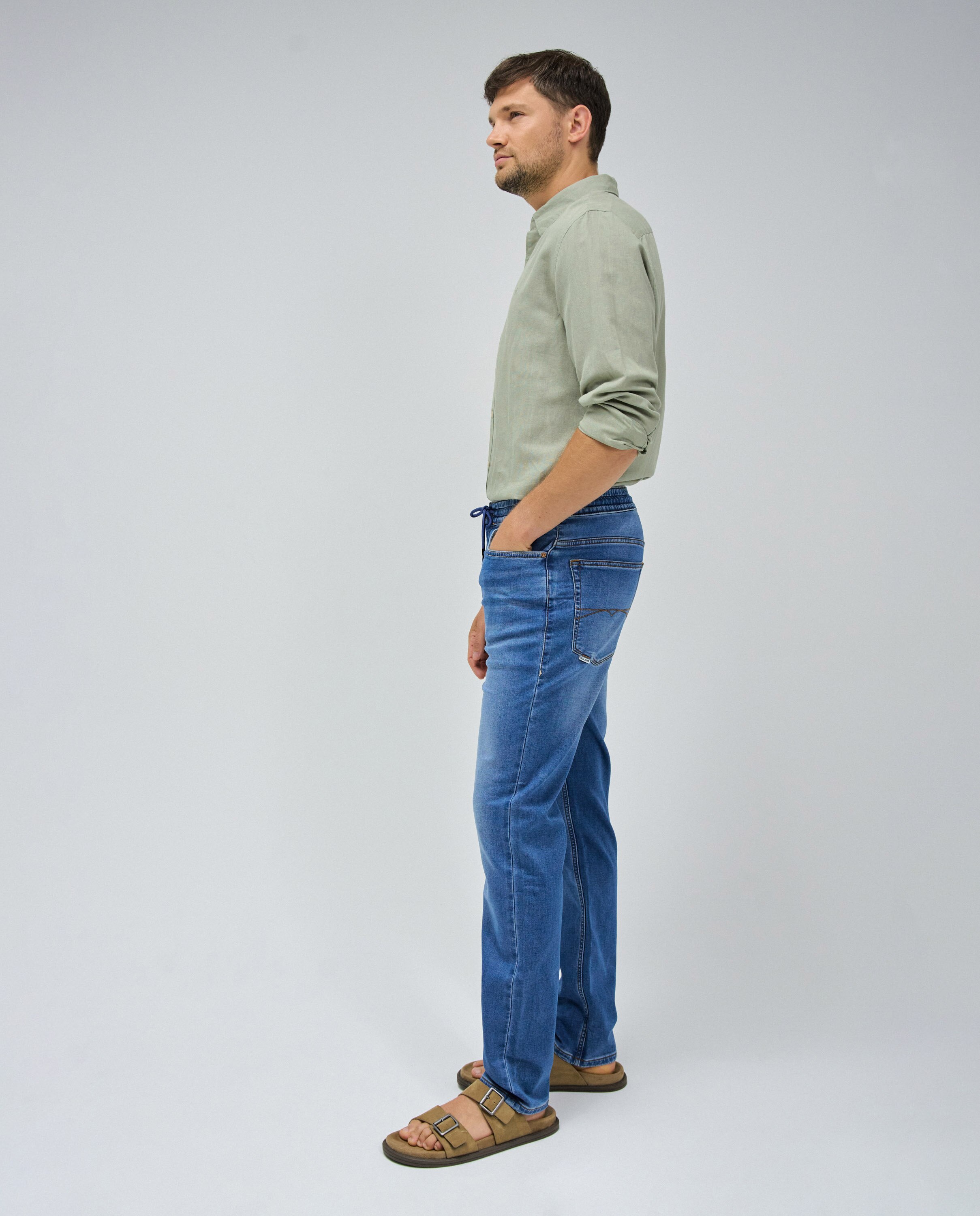 Jeans Jogger Regular Fit Azul-2