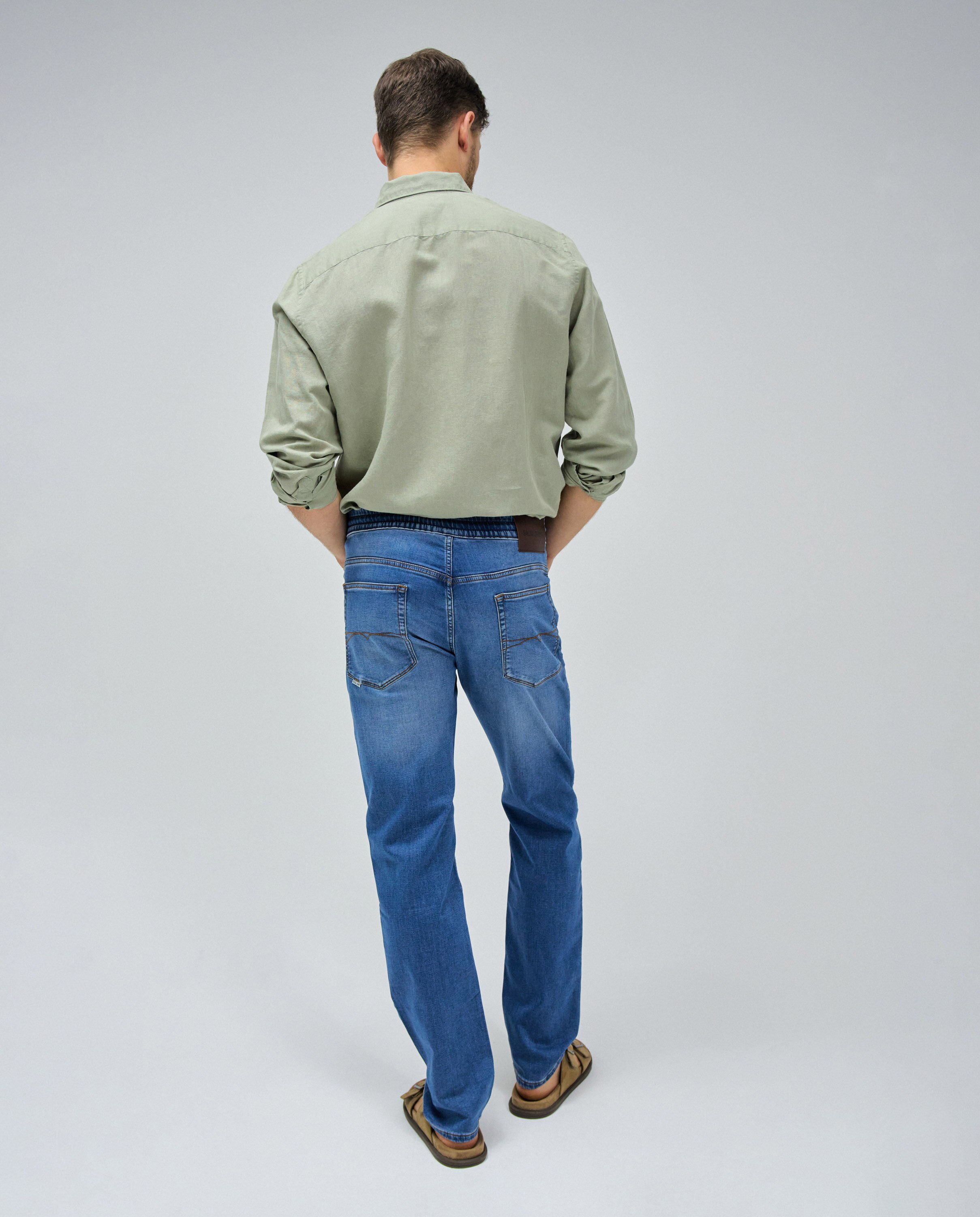 Jeans Jogger Regular Fit Azul-3