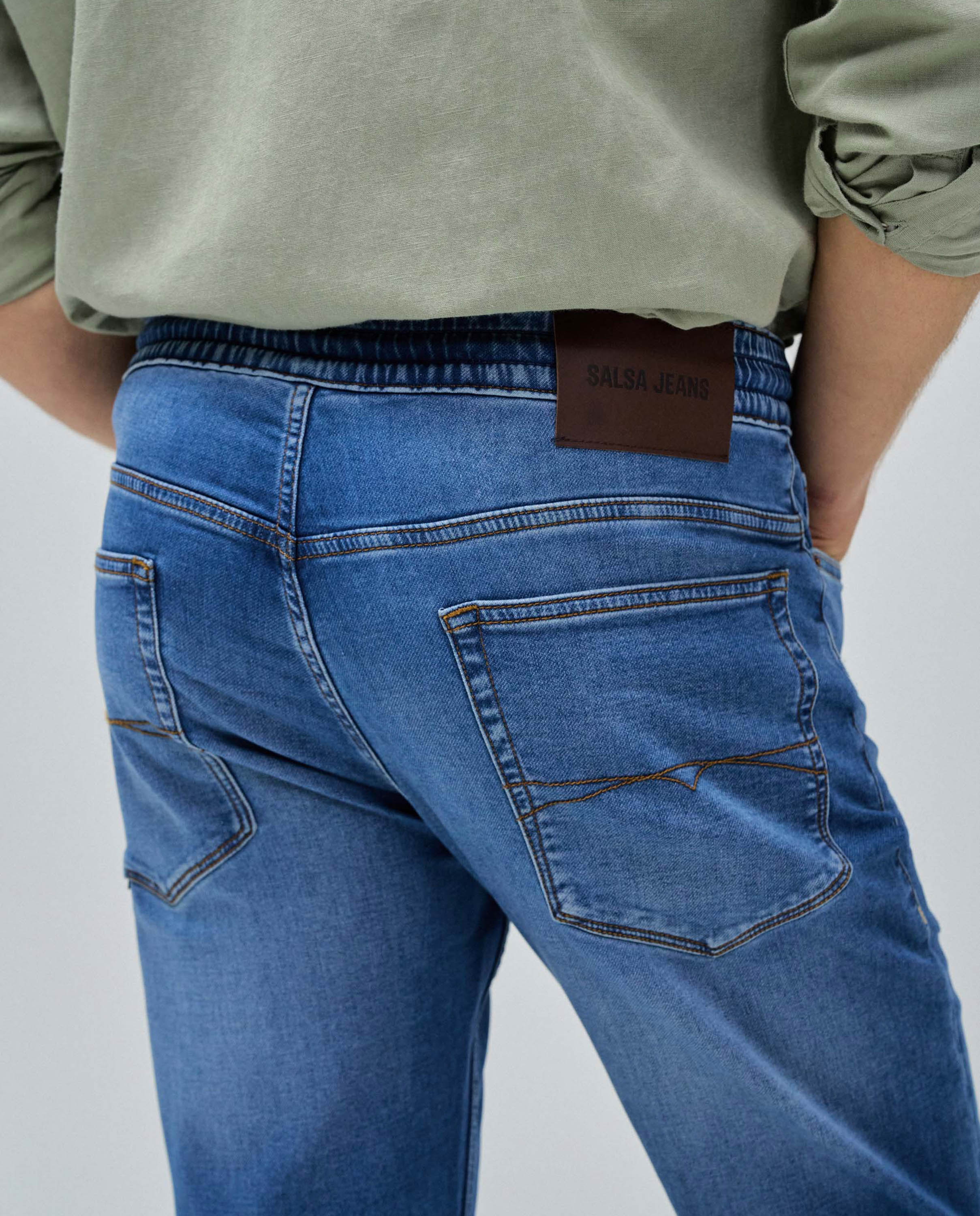 Jeans Jogger Regular Fit Azul-4