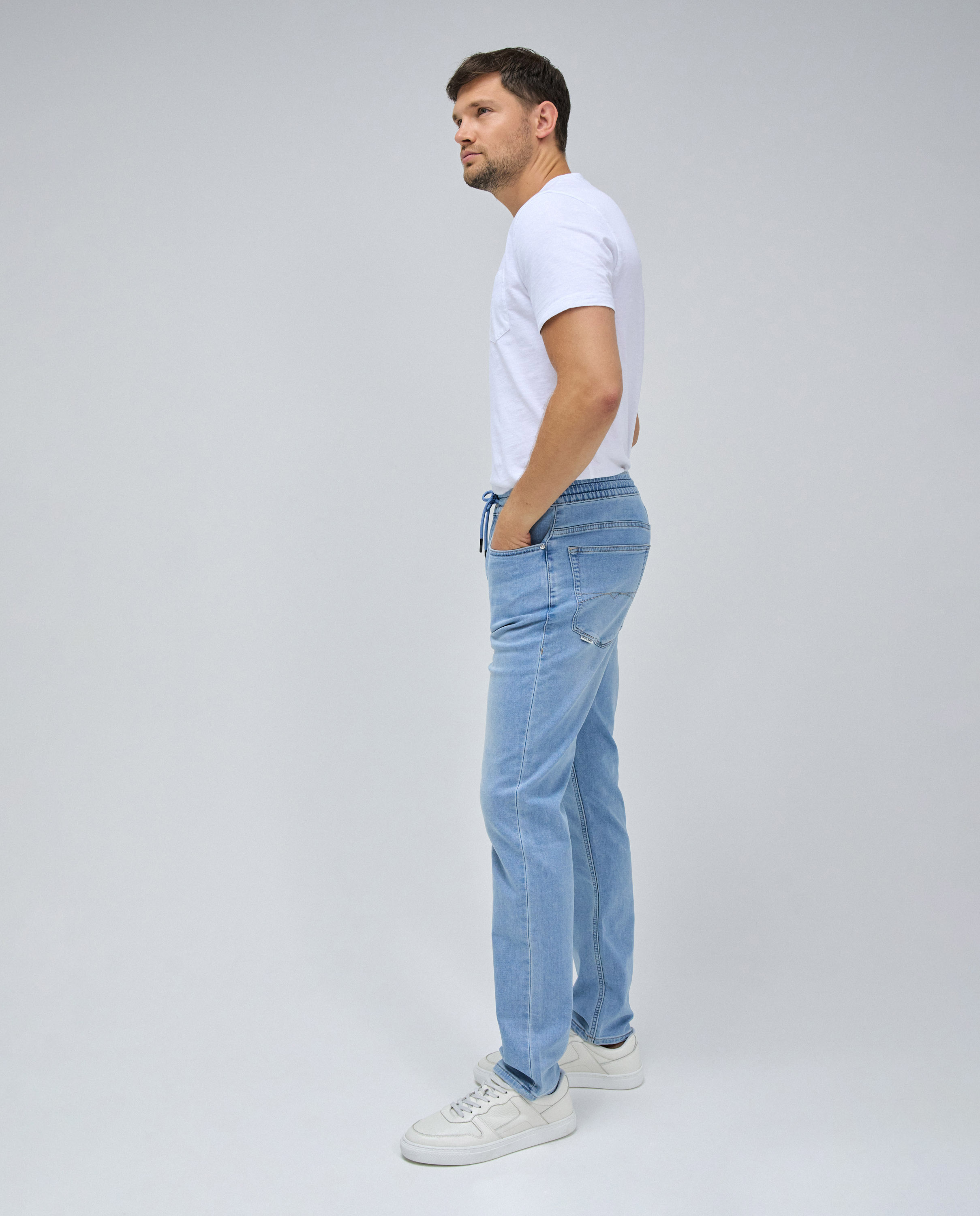 Jeans Jogger Regular Fit Azul-claro-2