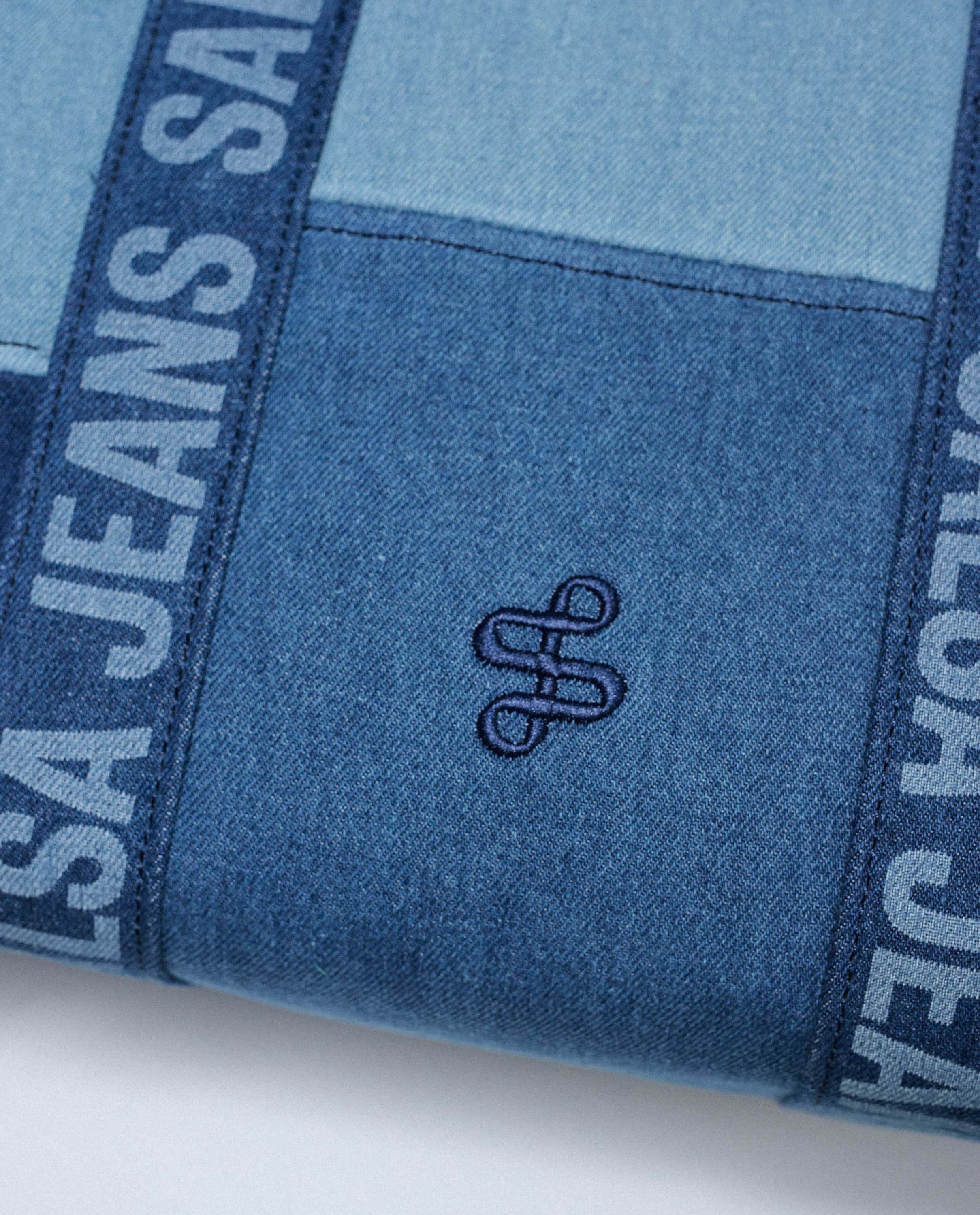 Mala Tote Jeans Azul-5