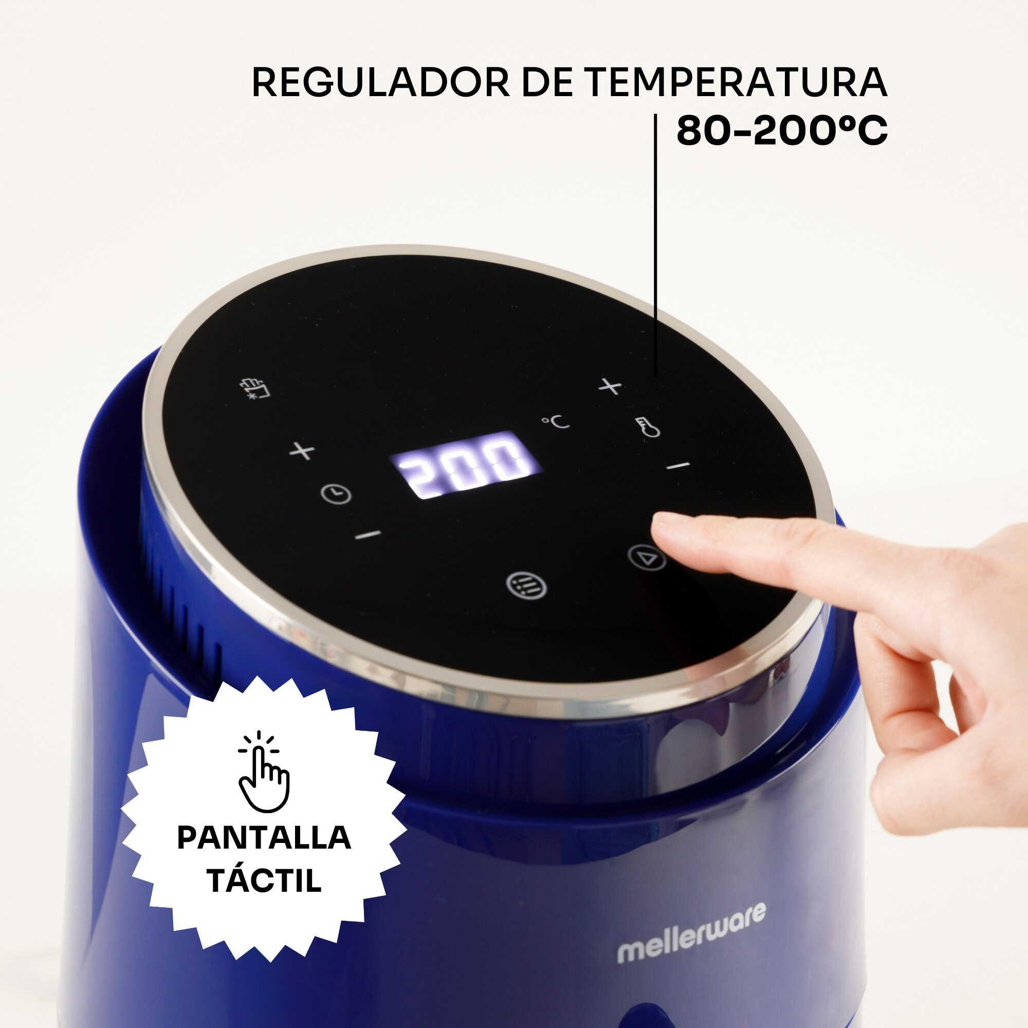 Fritadeira de Ar Mellerware CRUNCHY! Capacidade 1.5L Azul-4