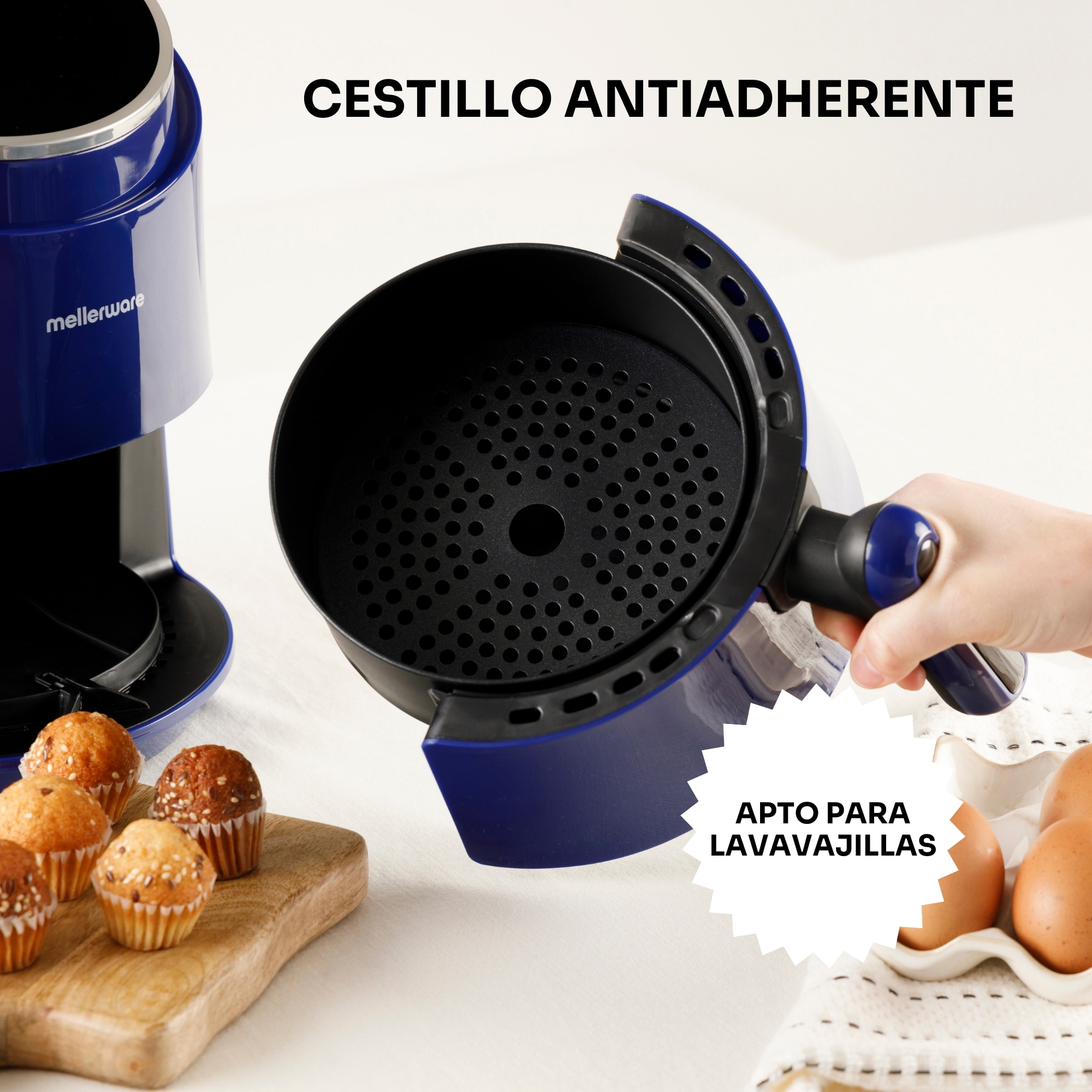 Fritadeira de Ar Mellerware CRUNCHY! Capacidade 1.5L Azul-5