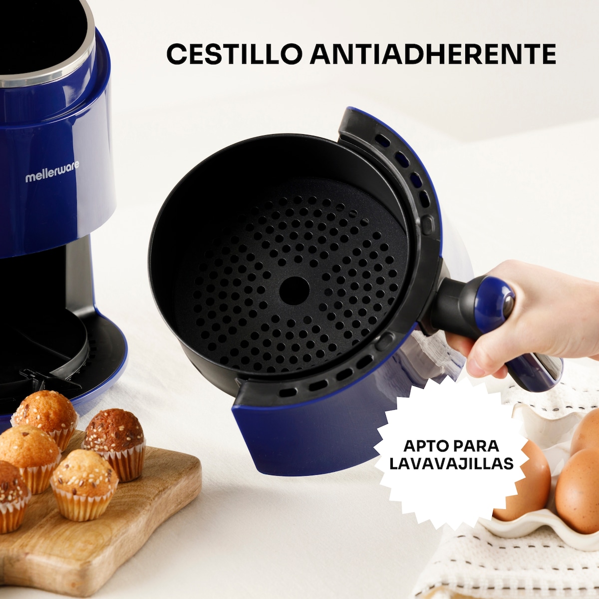 Fritadeira de Ar Mellerware CRUNCHY! Blue, 1.5L Azul-5
