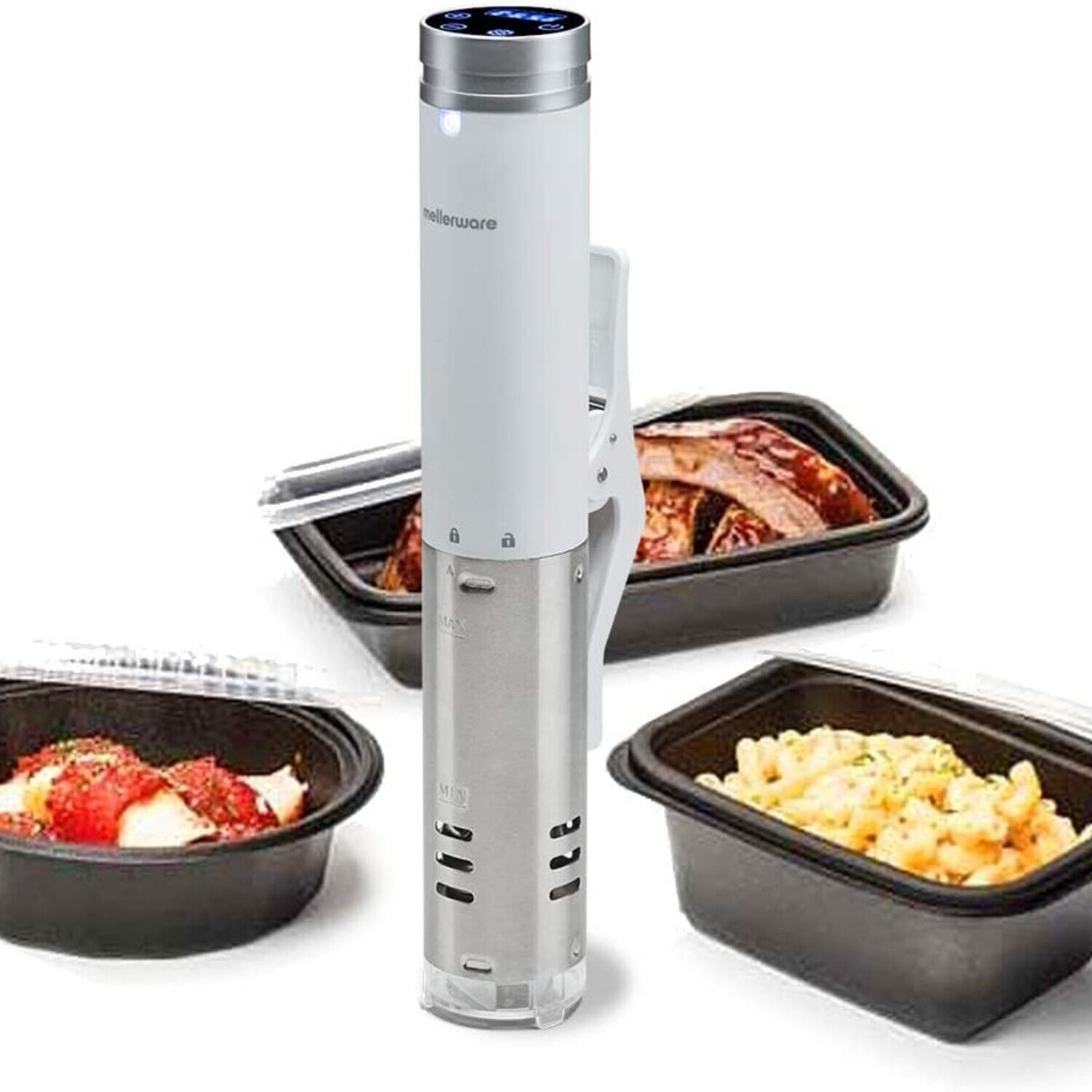 Máquina de Sous Vide Mellerware CHEFFY White - 1000W, INOX Branco-3
