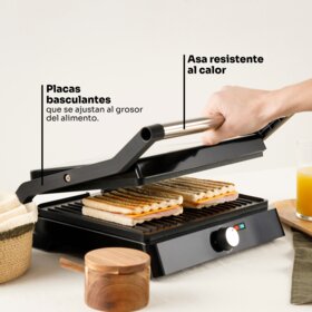 Grelhador de Placas Mellerware Hotty - 2200W, Placas extra-grandes Preto-5