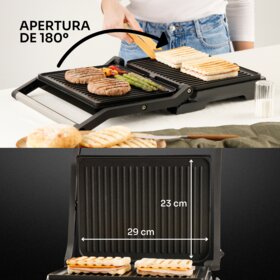 Grelhador de Placas Mellerware Hotty - 2200W, Placas extra-grandes Preto-6