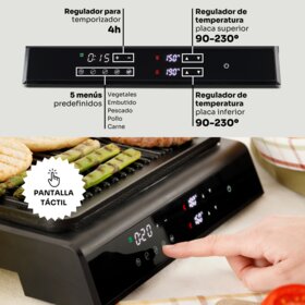 Grelhador de Placas Mellerware Hotty Digital - Placas Amovíveis Preto-5