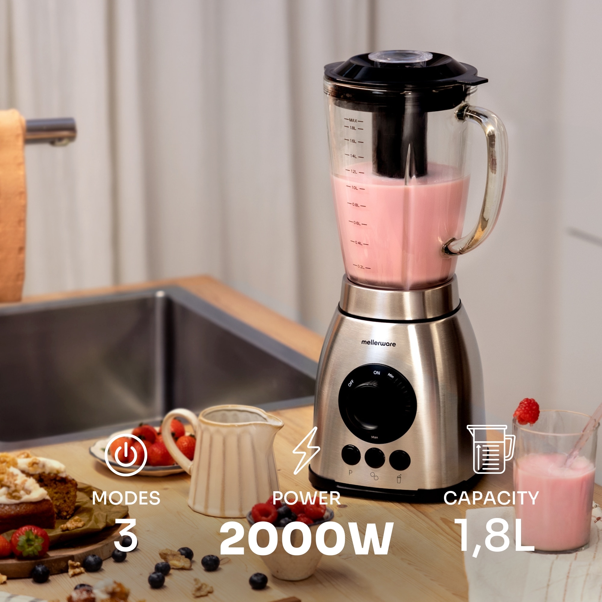 Liquidificador Mellerware Mixy Plus 2000W Preto-2