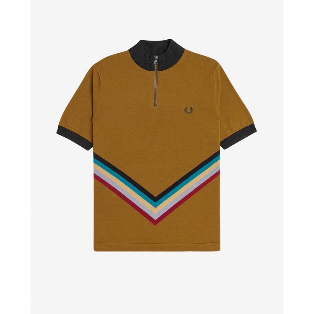 Polo de homem em algodão com fecho Camel-2