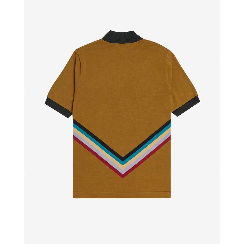 Polo de homem em algodão com fecho Camel-3