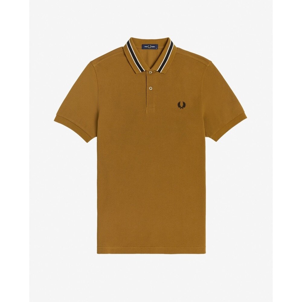 Polo com risca nos colarinhos Camel-3