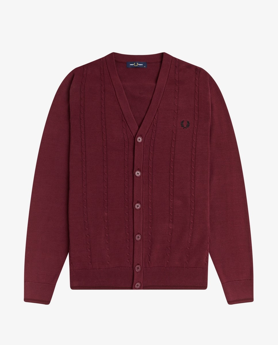 Cardigan estilo clássico Bordeaux-2