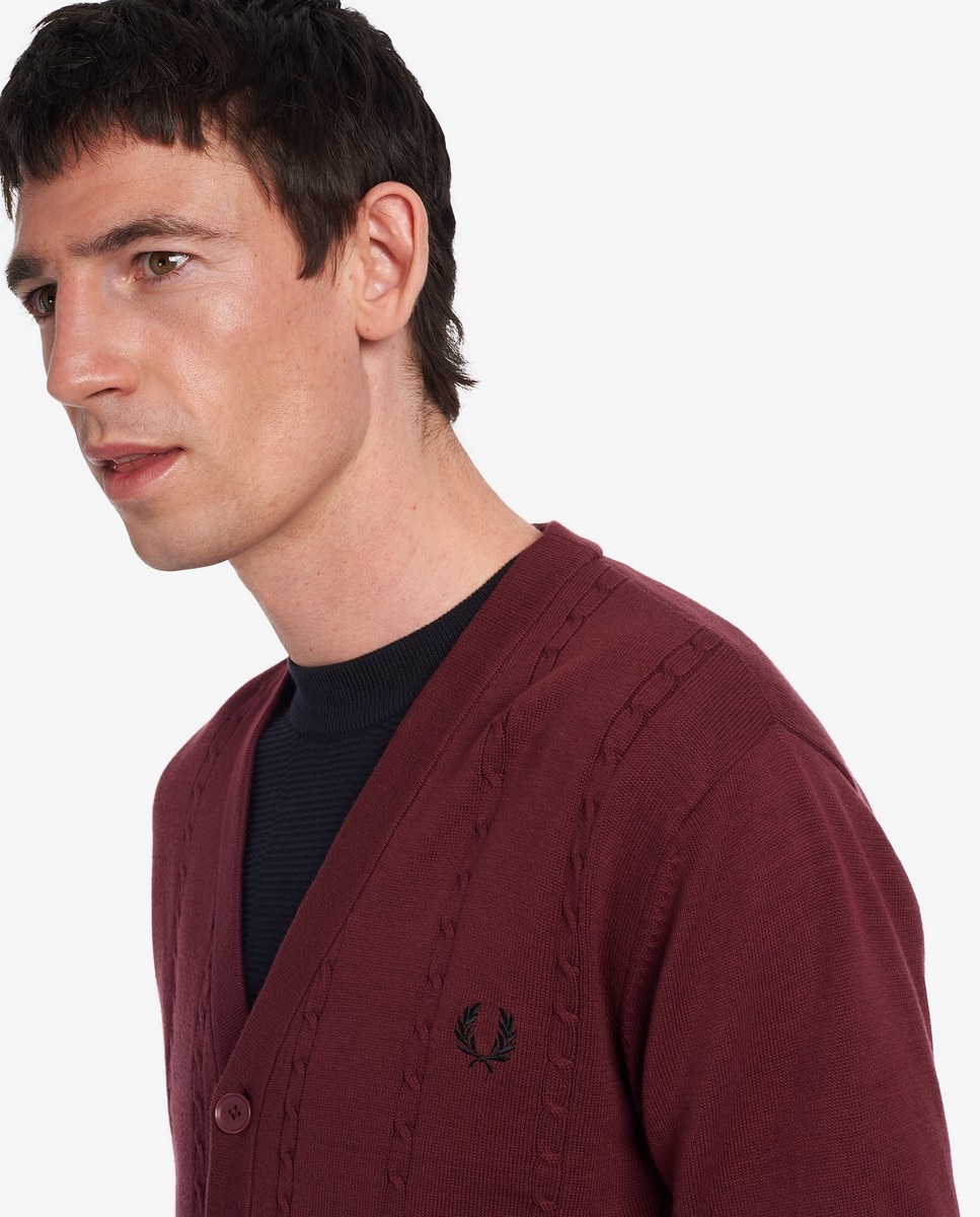 Cardigan estilo clássico Bordeaux-3