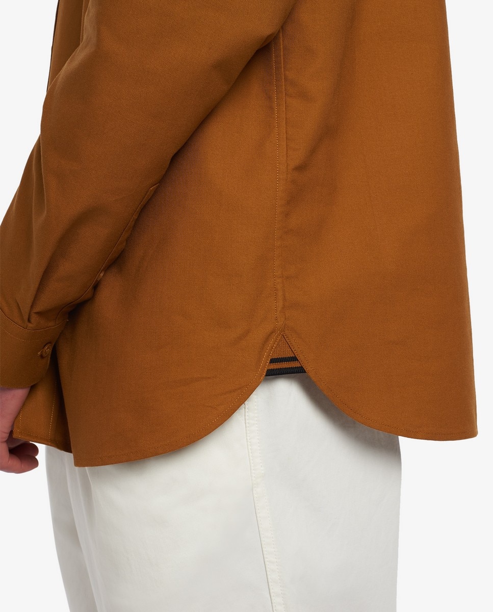 Camisa com bolso Oxford Camel-3