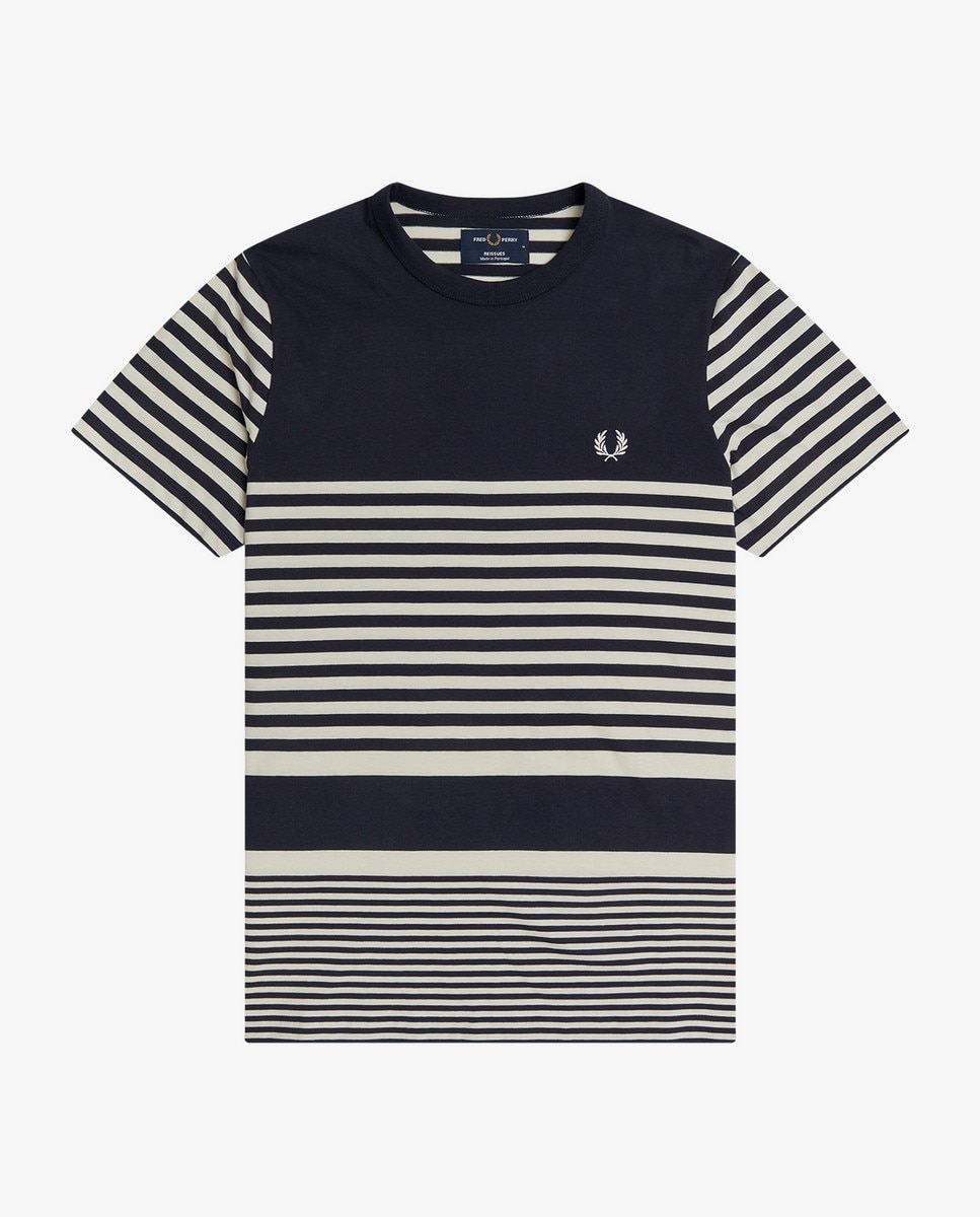 T-Shirt às riscas Marinho-2