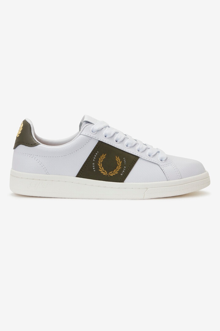 Sapatilha com branding desportivo Fred Perry Branco-1