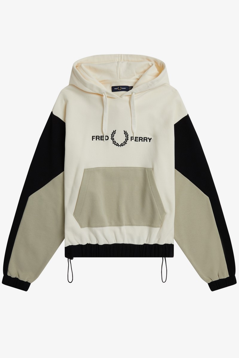 Sweatshirt com capuz 'Colour Block' Preto-1