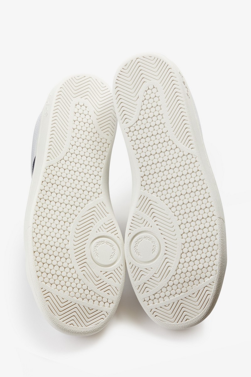Sapatilha em pele polida Fred Perry Branco-4