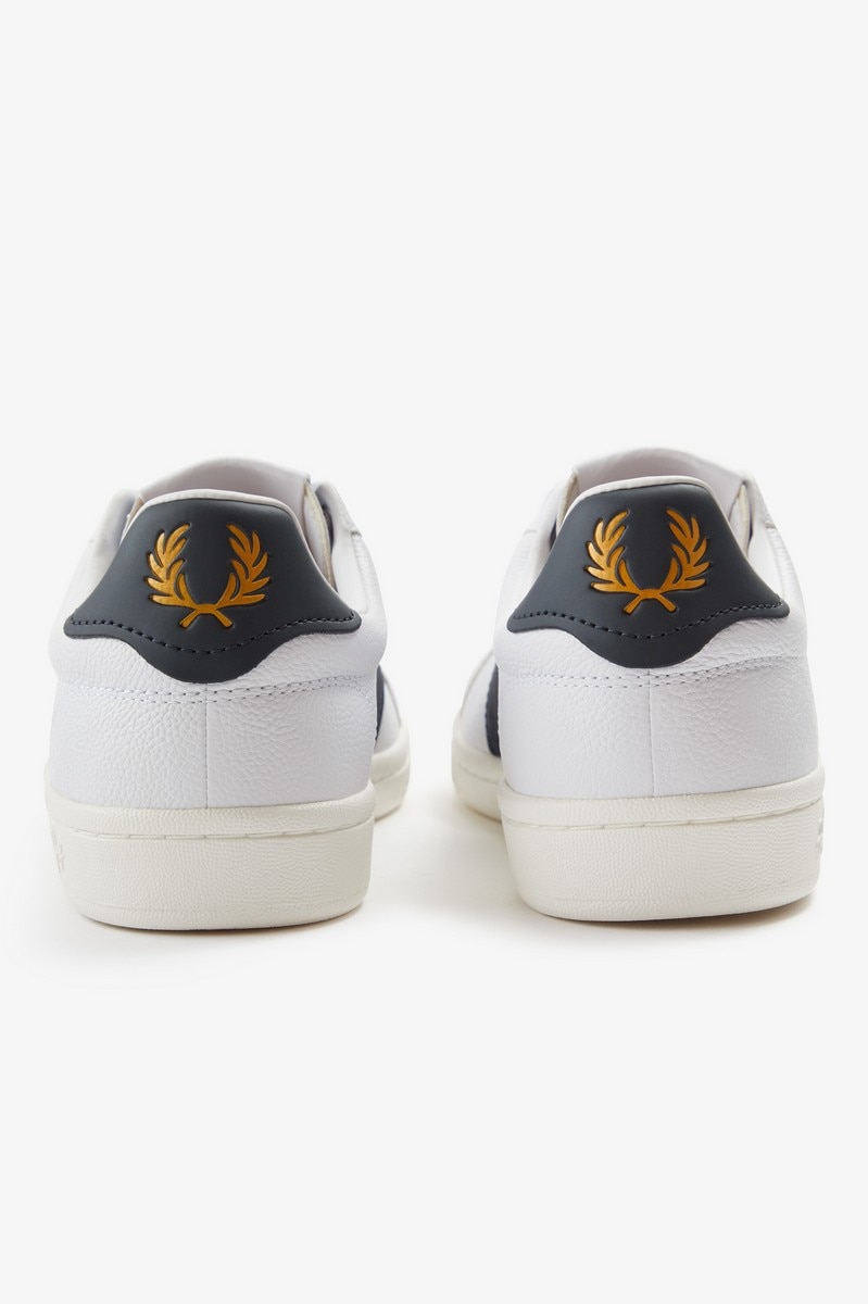 Sapatilha em pele polida Fred Perry Branco-5