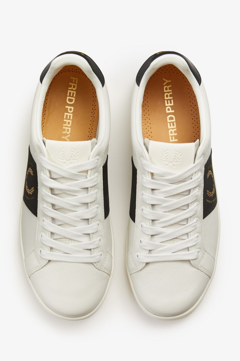 Sapatilha em pele polida Fred Perry Branco-2