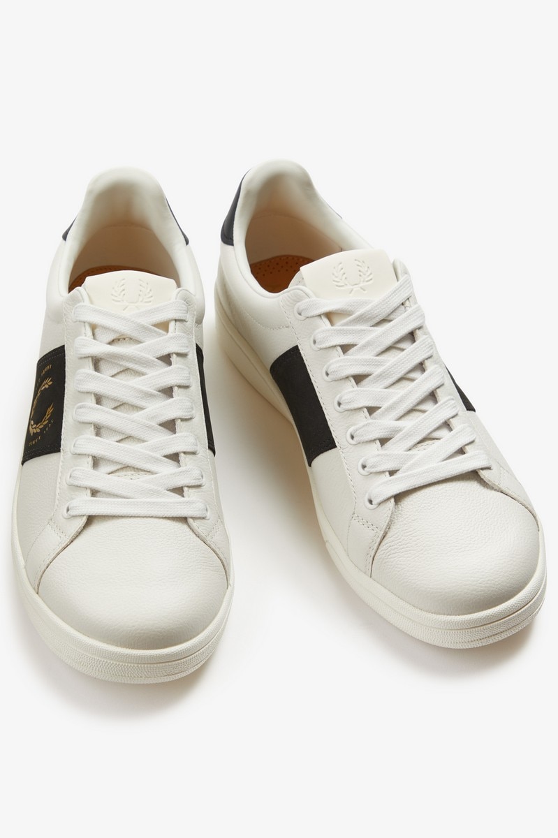 Sapatilha em pele polida Fred Perry Branco-3