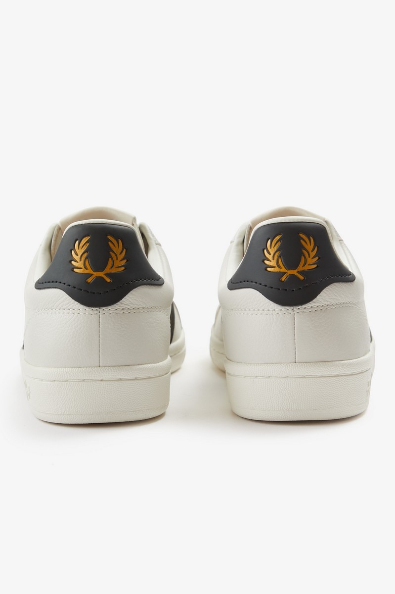 Sapatilha em pele polida Fred Perry Branco-5