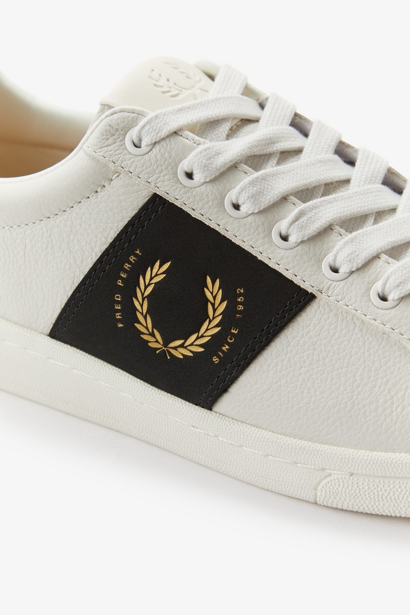 Sapatilha em pele polida Fred Perry Branco-6