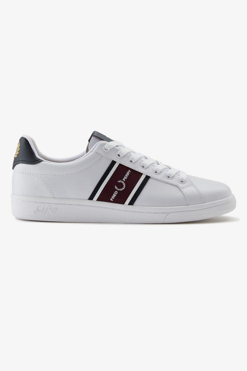 Sapatilha em pele Fred Perry Branco-1
