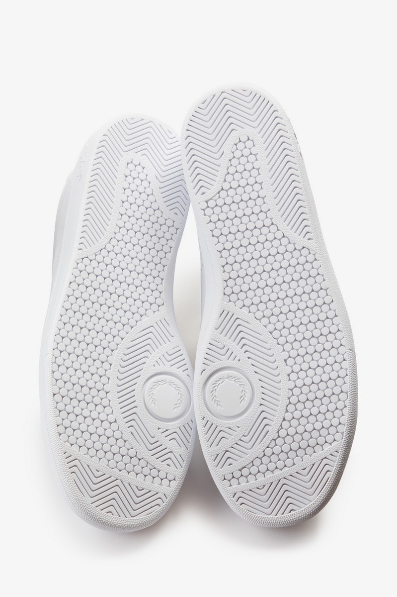Sapatilha em pele macia Fred Perry Branco-4