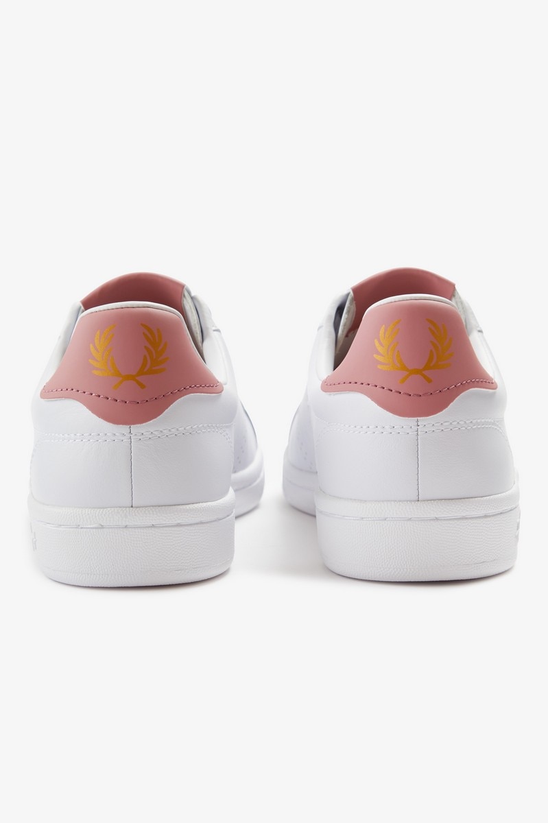 Sapatilha em pele macia Fred Perry Branco-5