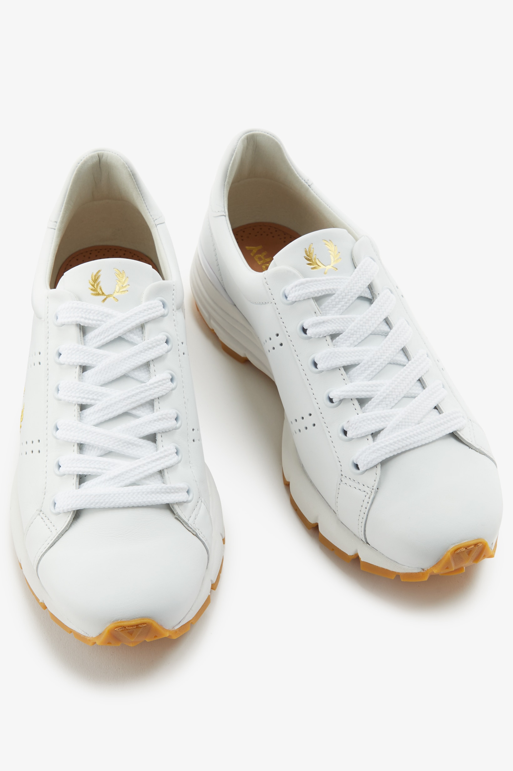 Sapatilha em pele macia Fred Perry Branco-3