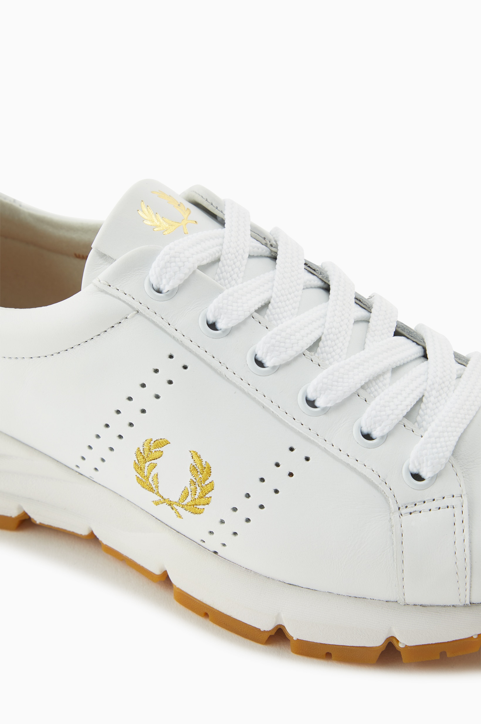 Sapatilha em pele macia Fred Perry Branco-6