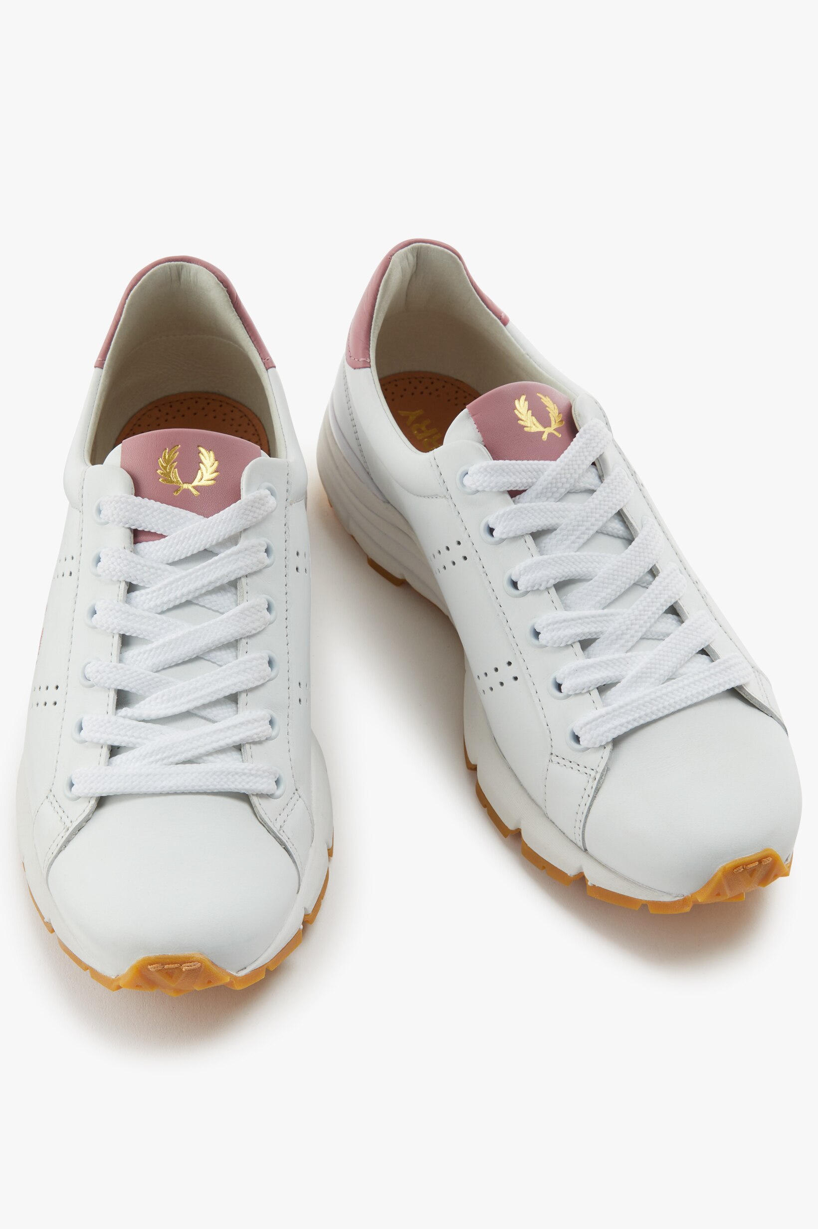 Sapatilha em pele macia Fred Perry Branco-3