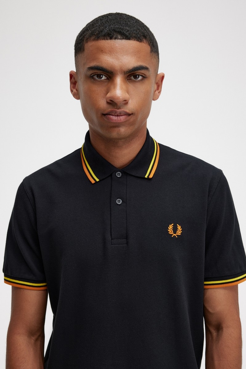 Polo original 'Twin Tipped Fred Perry Shirt' Preto-3
