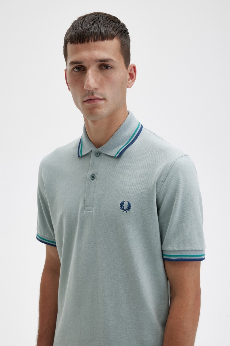 Polo original 'Twin Tipped Fred Perry Shirt' Azul-claro-1