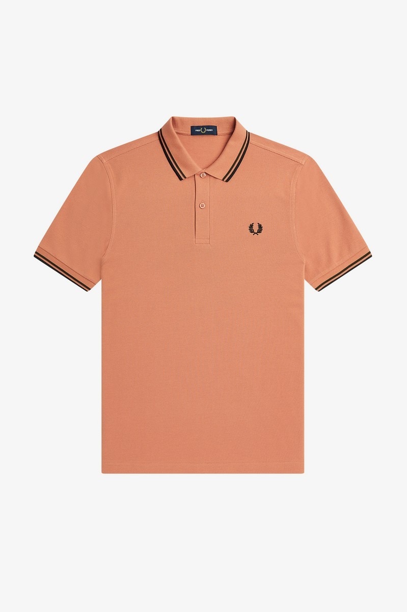 Polo original  'Twin Tipped Fred Perry Shirt' Castanho-claro-1