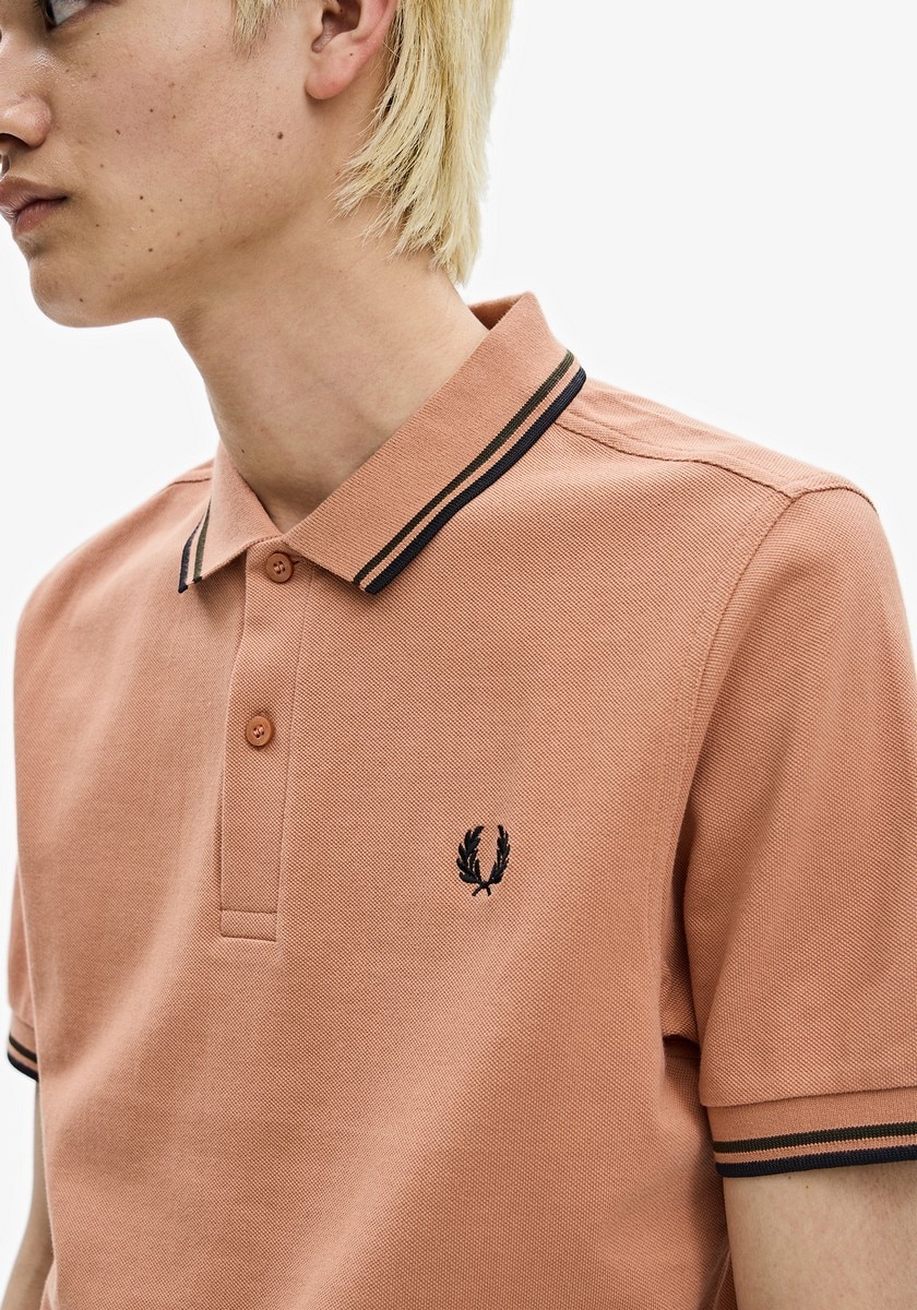 Polo original  'Twin Tipped Fred Perry Shirt' Castanho-claro-3