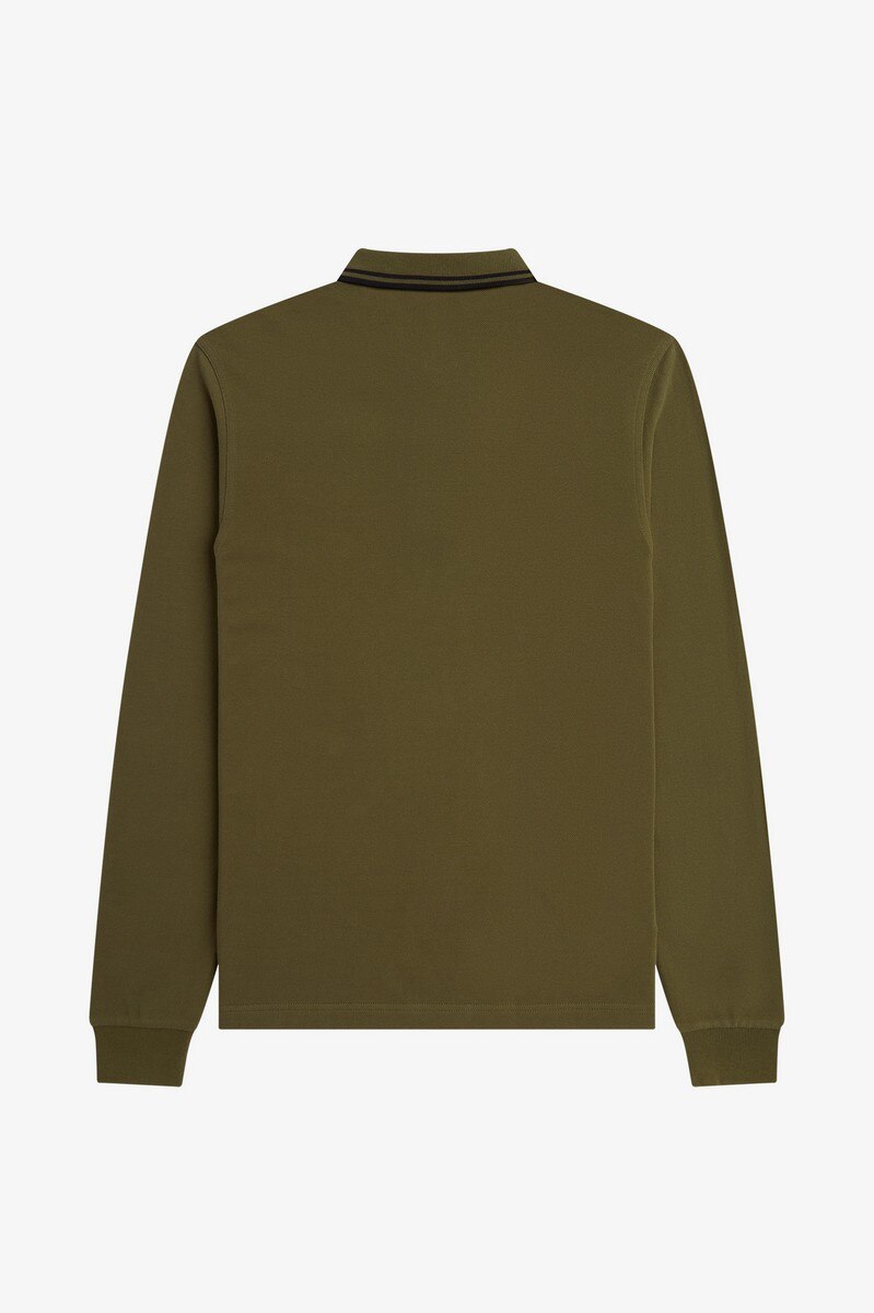 Polo de manga comprida 'Twin Tipped Fred Perry Shirt' Verde-militar-2