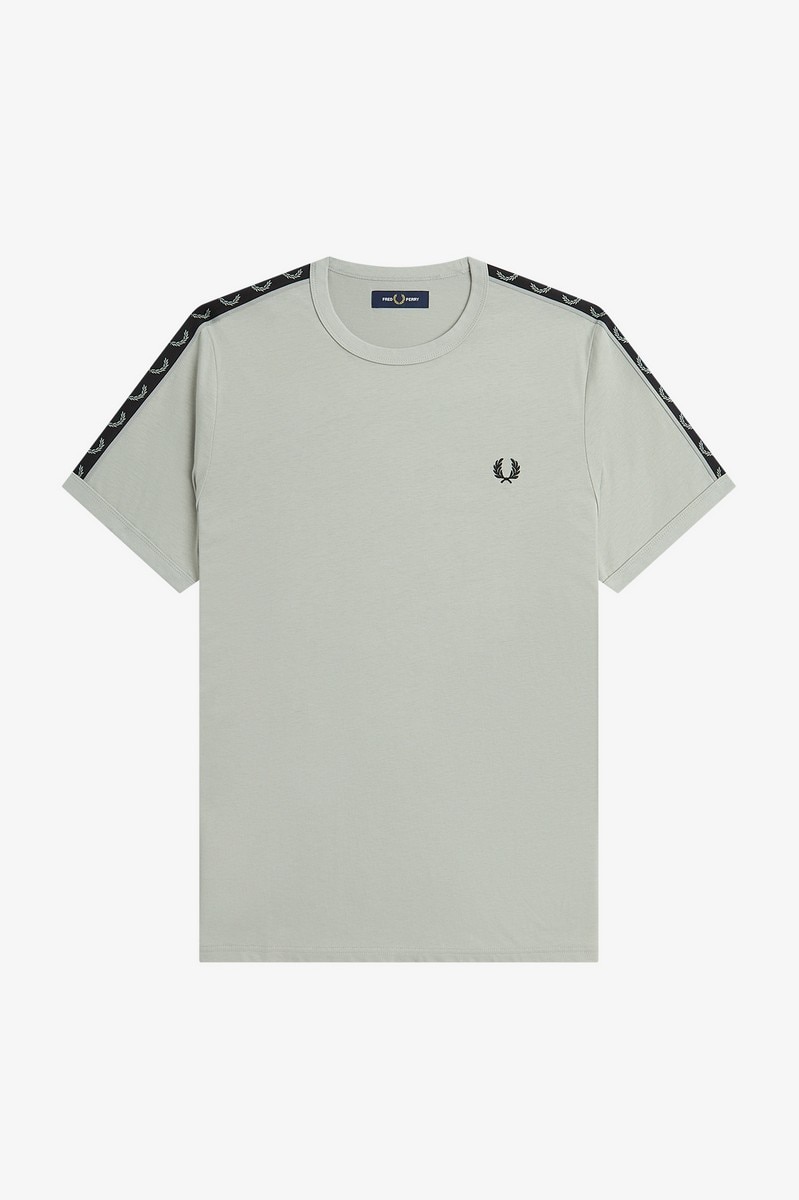T-Shirt 'Contrast Tape Ringer' Cinzento-claro-1
