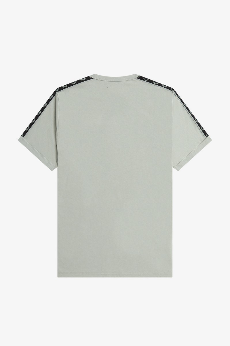 T-Shirt 'Contrast Tape Ringer' Cinzento-claro-2