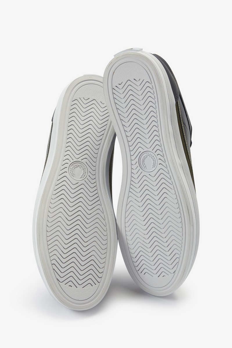 Sapatilha 'Baseline' em pele perfurada Fred Perry Azul-marinho-4