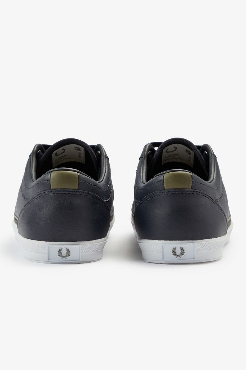 Sapatilha 'Baseline' em pele perfurada Fred Perry Azul-marinho-5
