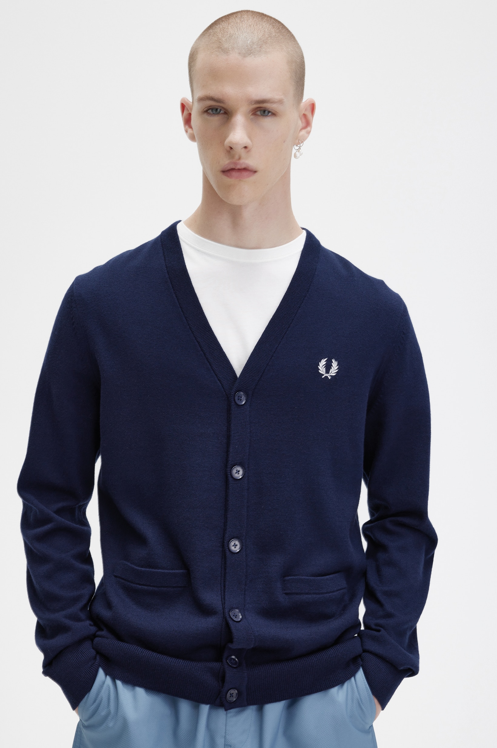 Cardigan clássico Azul-marinho-1