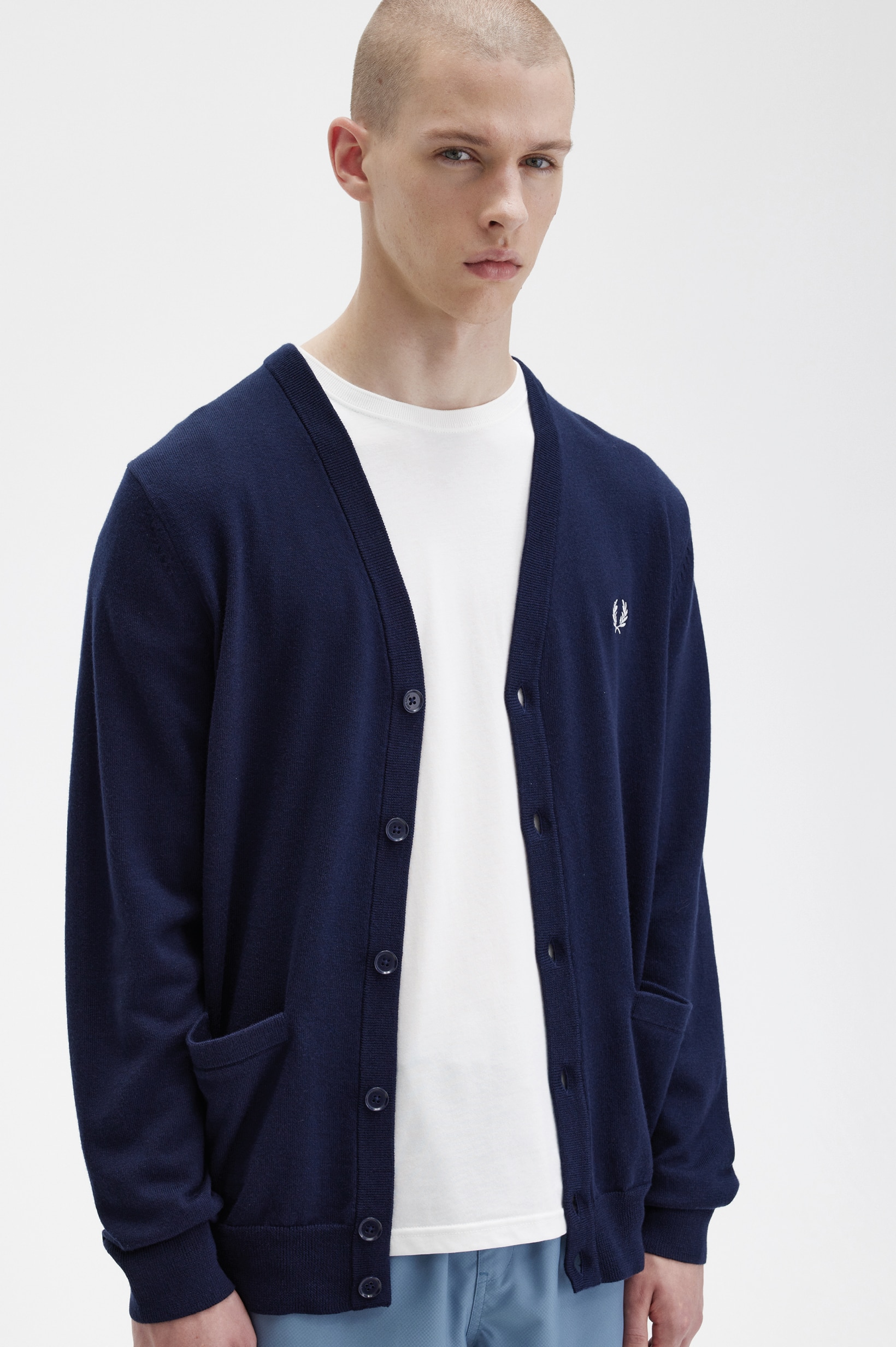 Cardigan clássico Azul-marinho-3